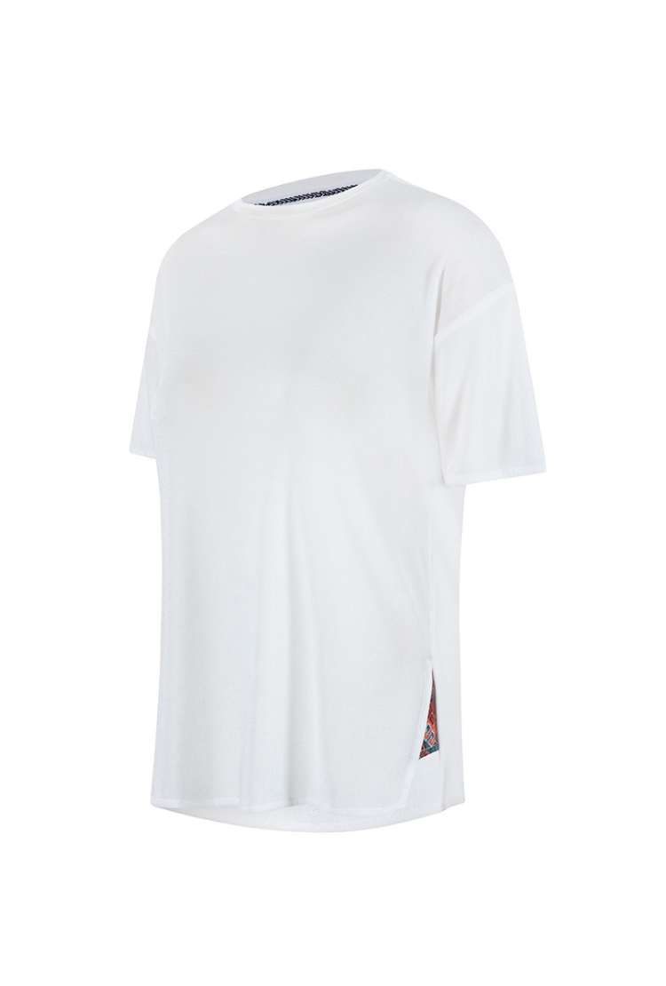CAMISETA CUELLO REDONDO OVERSIZE BAHAMAS BLANCO PERSA
