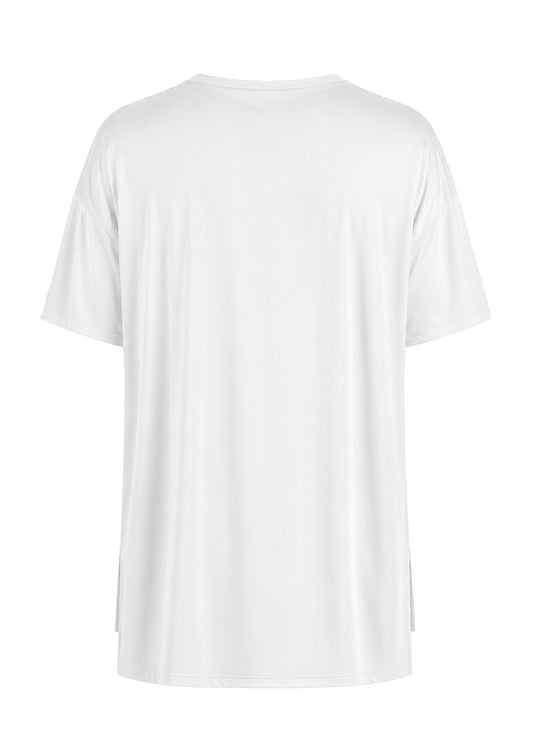 CAMISETA CUELLO REDONDO OVERSIZE BAHAMAS BLANCO PERSA