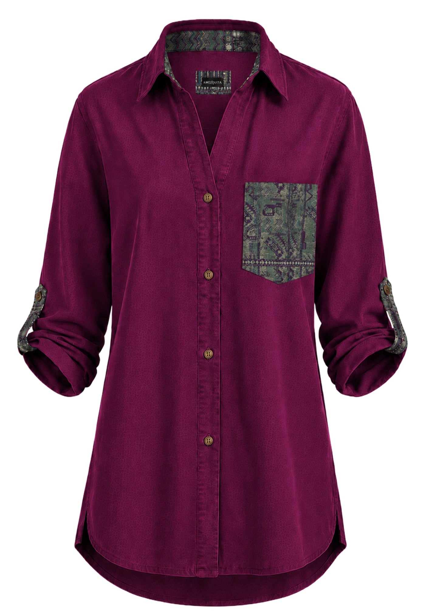 CAMISA OVERSHIRT OVERSIZE BALI MAGENTA HUELLAS MENTA