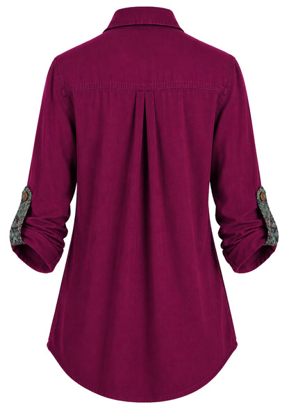 CAMISA OVERSHIRT OVERSIZE BALI MAGENTA HUELLAS MENTA
