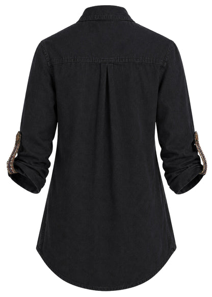 CAMISA OVERSHIRT OVERSIZE BALI NEGRO MULTICOLOR