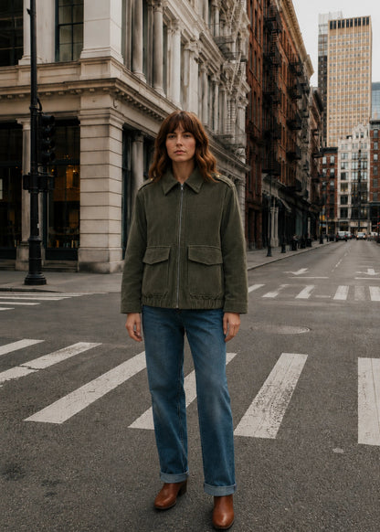 CHAQUETA BOMBER REGULAR BONN VERDE MULTICOLOR