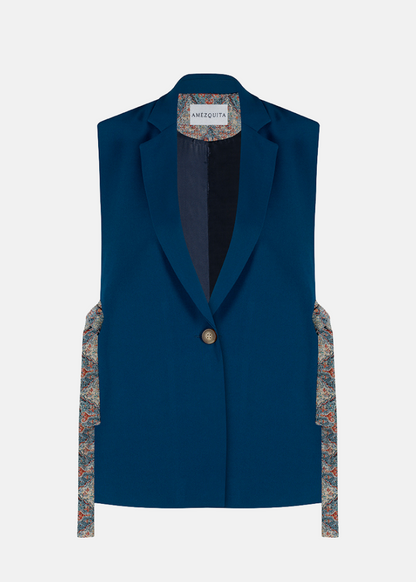 CHALECO CLÁSICO REGULAR BULGARIA TURQUESA ARABESCO BLUE