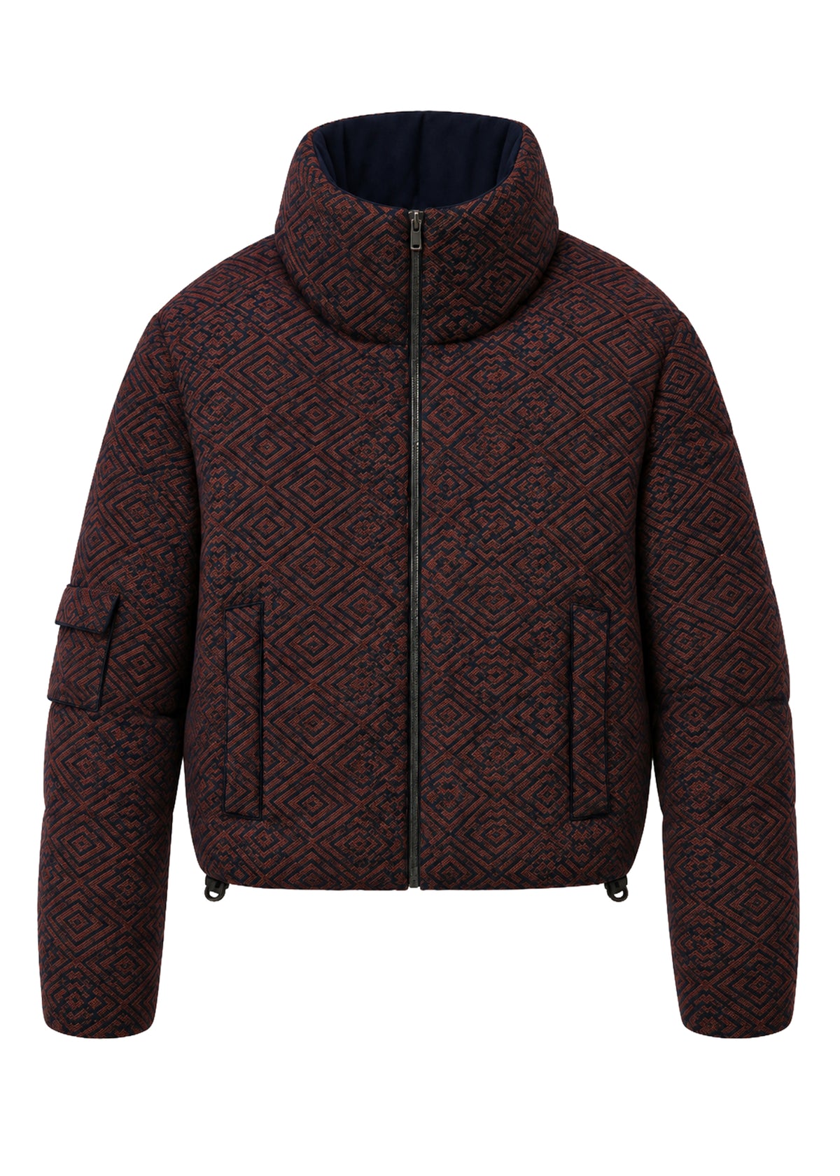 CHAQUETA ACOLCHADA REGULAR QUEBEC AZUL ROMBOS TERRACOTA