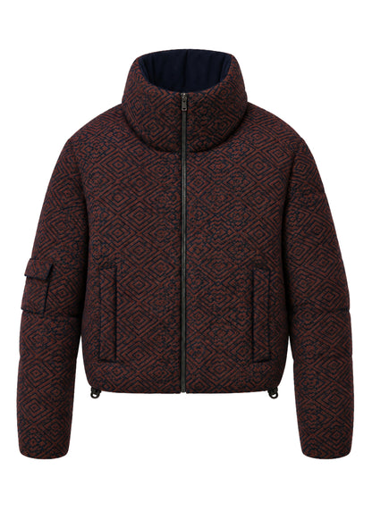 CHAQUETA ACOLCHADA REGULAR QUEBEC AZUL ROMBOS TERRACOTA