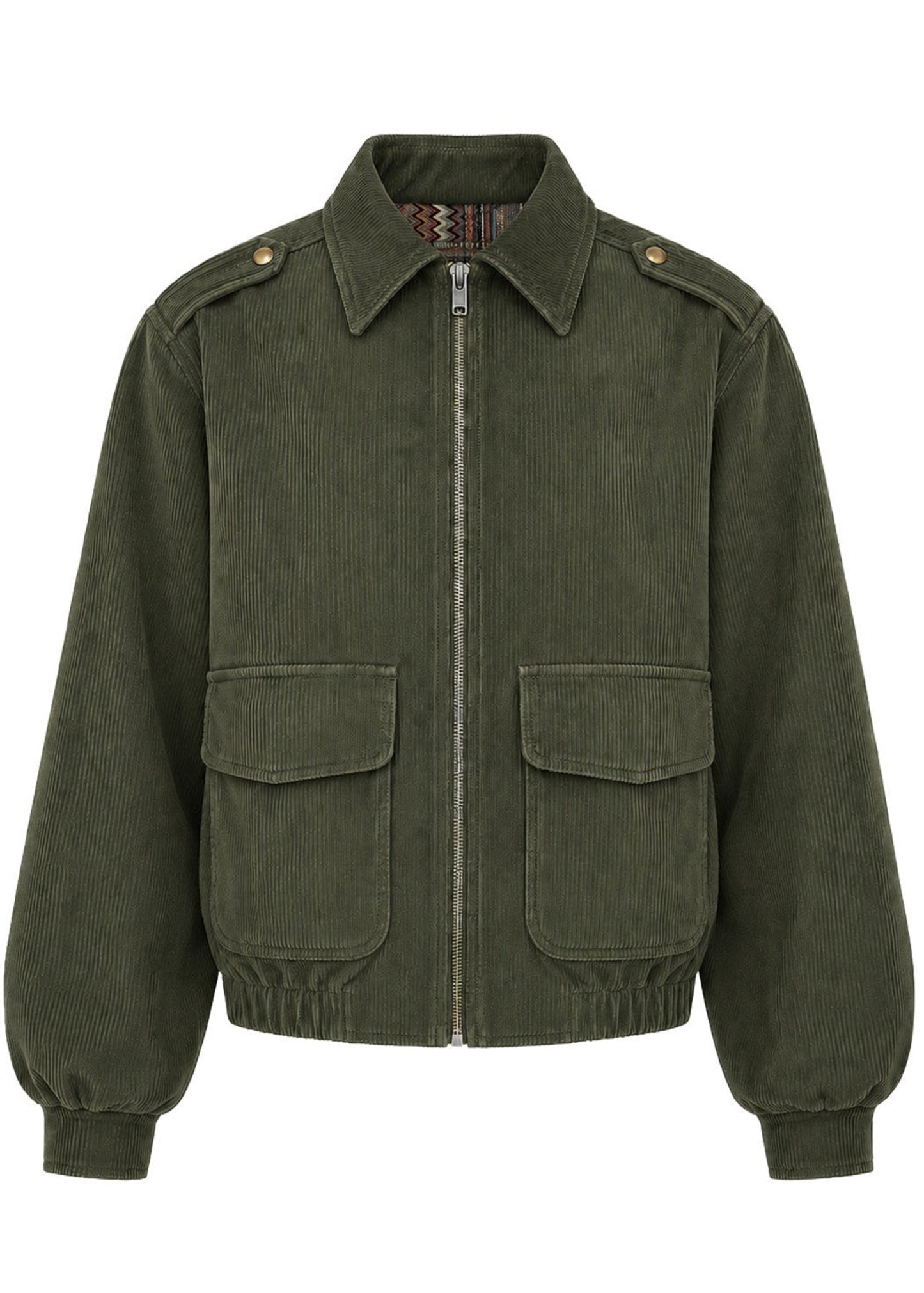CHAQUETA BOMBER REGULAR BONN VERDE MULTICOLOR