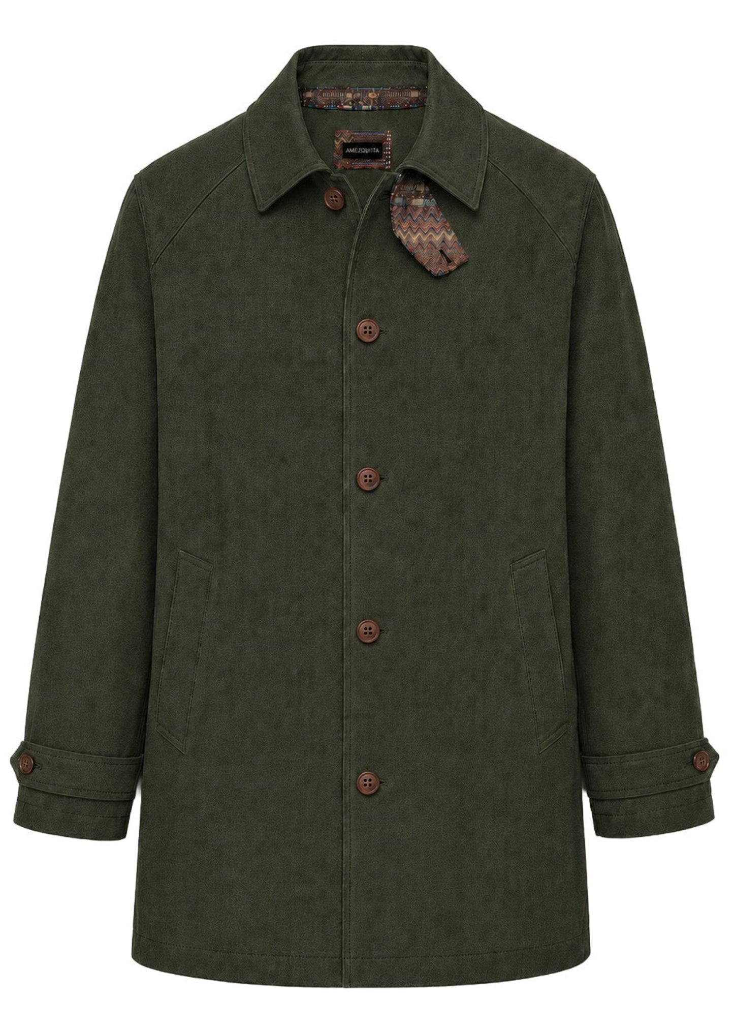 ABRIGO TRENCH REGULAR EDIMBURGO VERDE MULTICOLOR