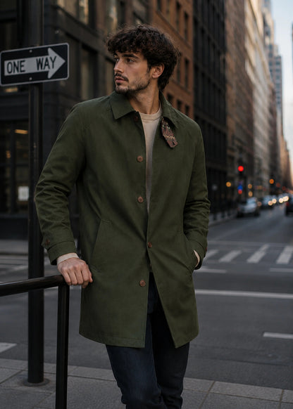 ABRIGO TRENCH REGULAR EDIMBURGO VERDE MULTICOLOR