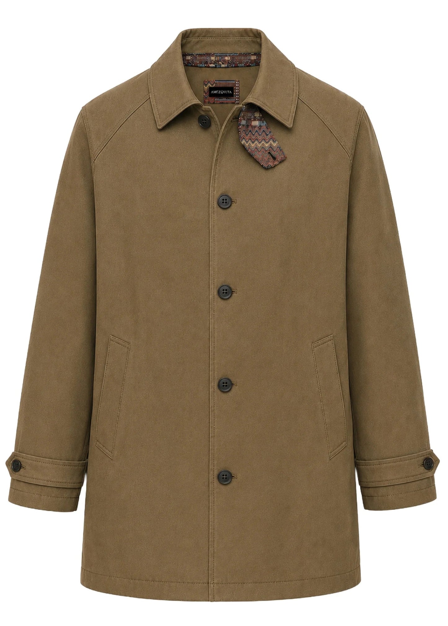 ABRIGO TRENCH REGULAR EDIMBURGO CAQUI MULTICOLOR