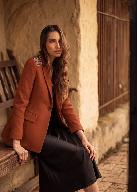 BLAZER SMOKING SLIM FIT CORCEGA TERRACOTA MULTI