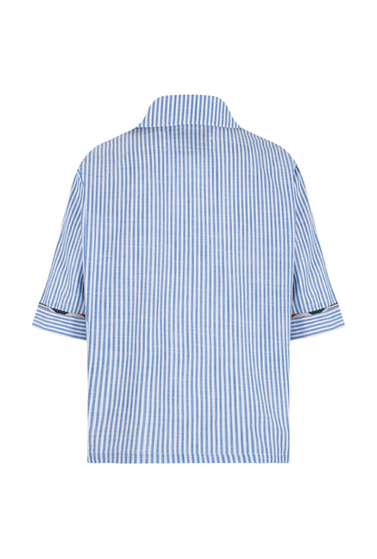 CAMISA MANGA CORTA OVERSIZE FLORENCIA AZUL CLARO BÚHO