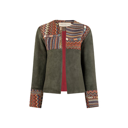 CHAQUETA CLÁSICA REGULAR MADRID VERDE OLIVA MULTICOLOR