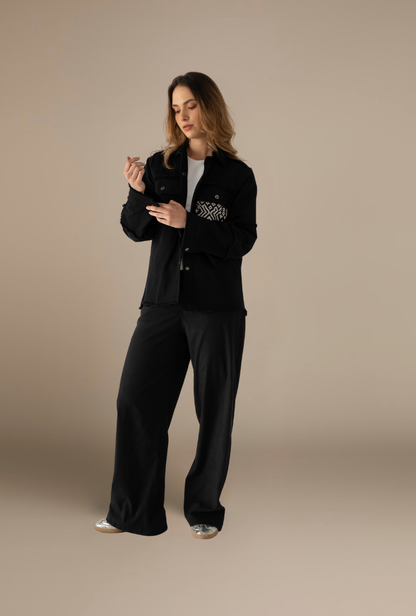 CAMISA OVERSHIRT REGULAR DALLAS NEGRO B&W