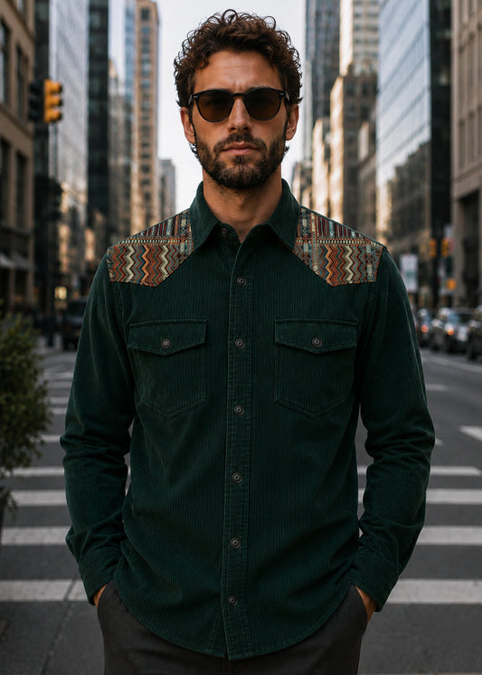 CAMISA CLASICA REGULAR NEW YORK VERDE MEDIO MULTICOLOR