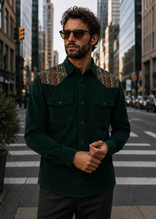 CAMISA CLASICA REGULAR NEW YORK VERDE MEDIO MULTICOLOR
