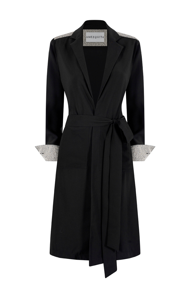 ABRIGO TRENCH REGULAR ATENAS NEGRO JASPE