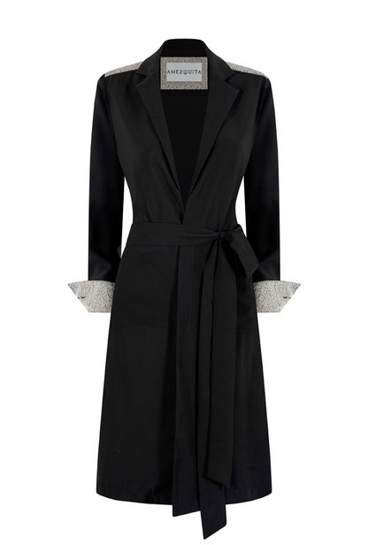 ABRIGO TRENCH REGULAR ATENAS NEGRO JASPE