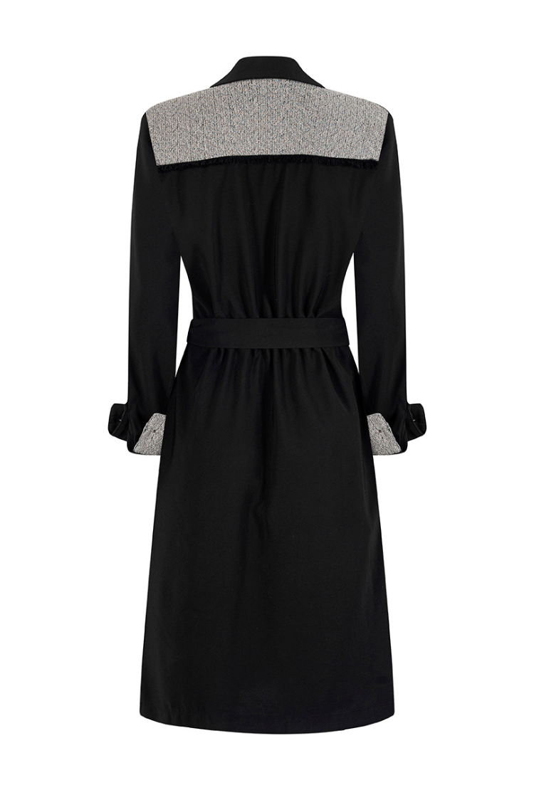 ABRIGO TRENCH REGULAR ATENAS NEGRO JASPE
