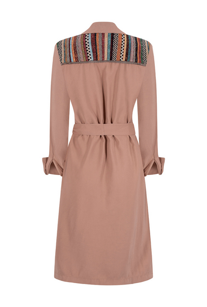 ABRIGO TRENCH REGULAR ATENAS CAQUI MULTICOLOR