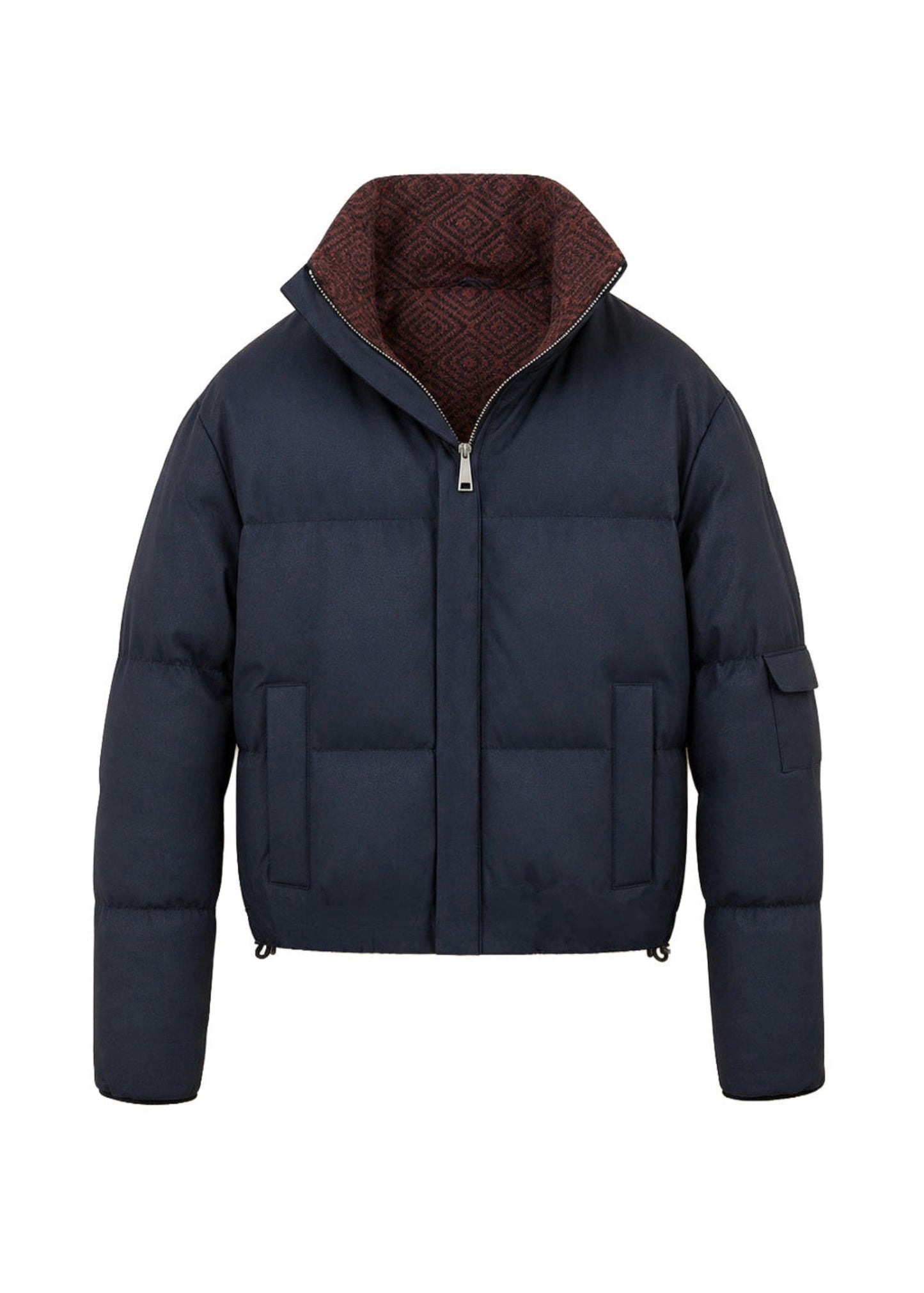 CHAQUETA ACOLCHADA REGULAR QUEBEC AZUL ROMBOS TERRACOTA
