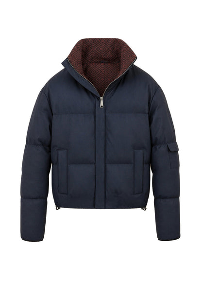 CHAQUETA ACOLCHADA REGULAR QUEBEC AZUL ROMBOS TERRACOTA