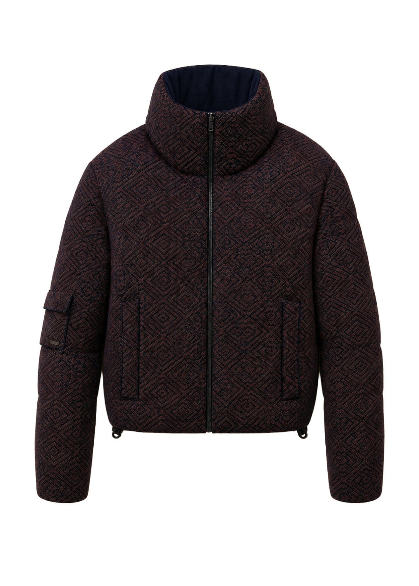 CHAQUETA ACOLCHADA REGULAR QUEBEC AZUL ROMBOS TERRACOTA