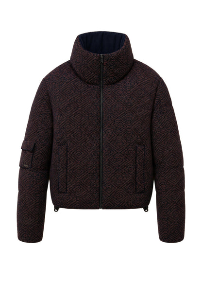 CHAQUETA ACOLCHADA REGULAR QUEBEC AZUL ROMBOS TERRACOTA