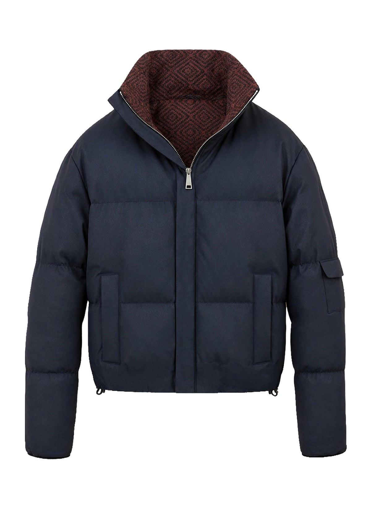 CHAQUETA ACOLCHADA REGULAR QUEBEC AZUL ROMBOS TERRACOTA