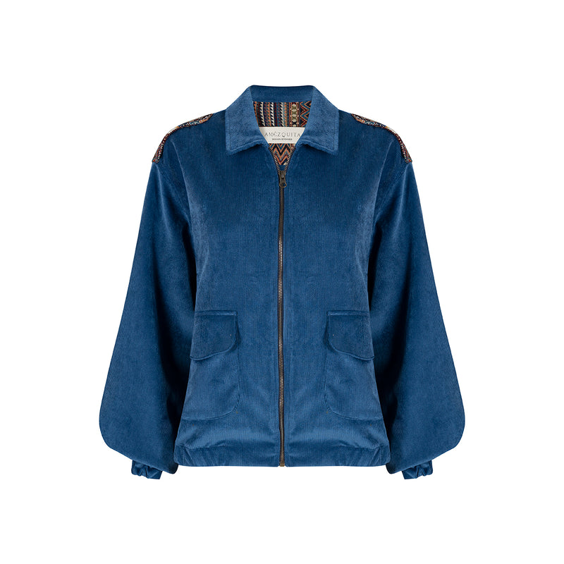 BOMBER CORDUROY BLUE JACKET