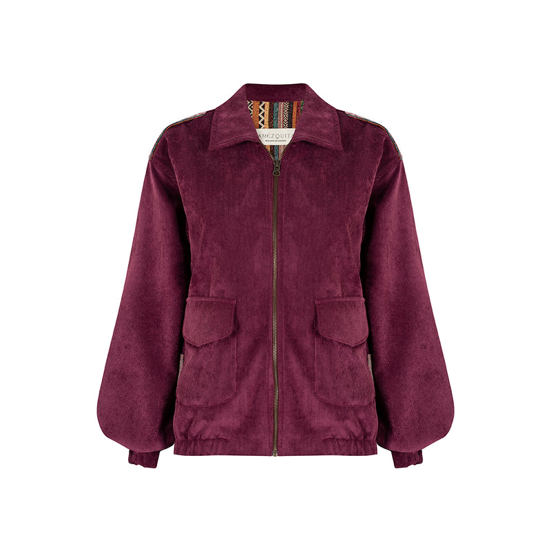 BOMBER CORDUROY BURGUNDY JACKET