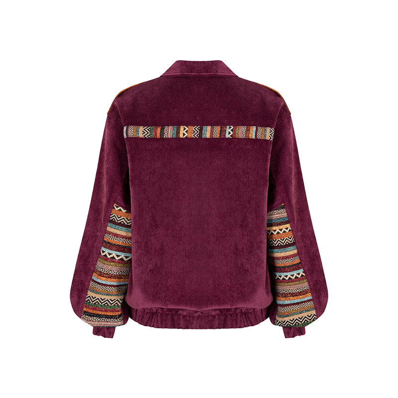BOMBER CORDUROY BURGUNDY JACKET