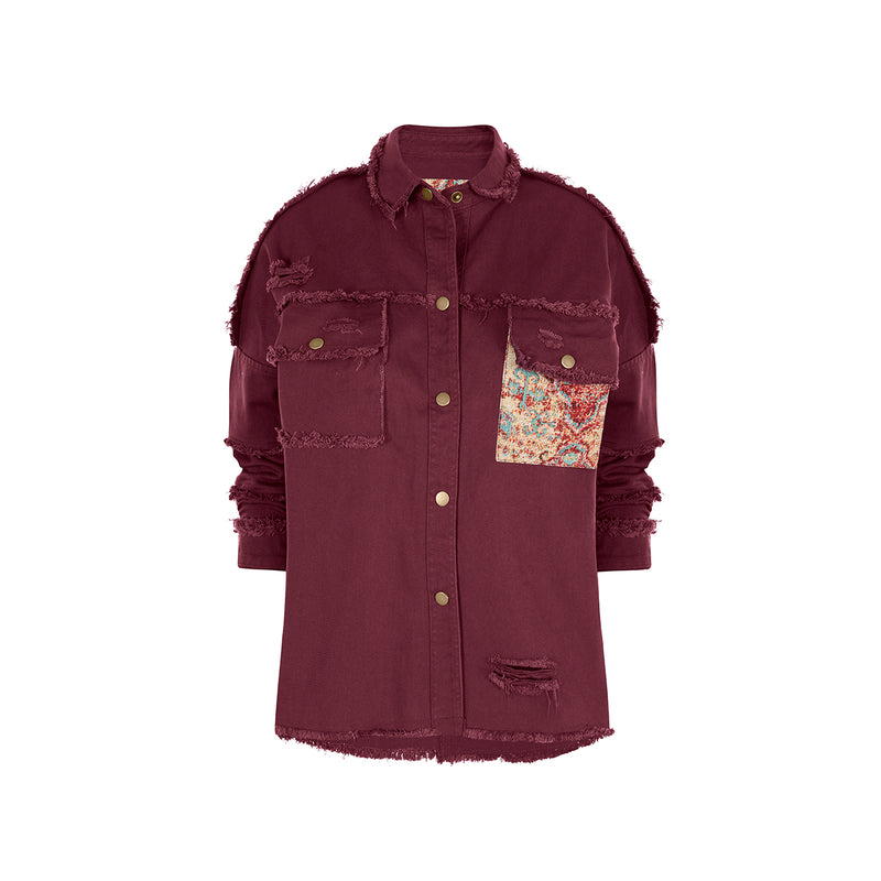 MARTINA SHIRT BURGUNDY ARABESCO RED