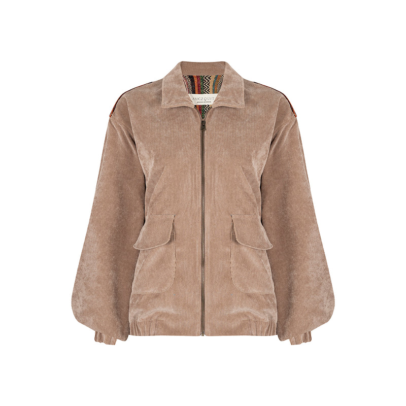 BOMBER CORDUROY KHAKI JACKET