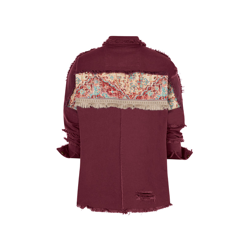 MARTINA SHIRT BURGUNDY ARABESCO RED