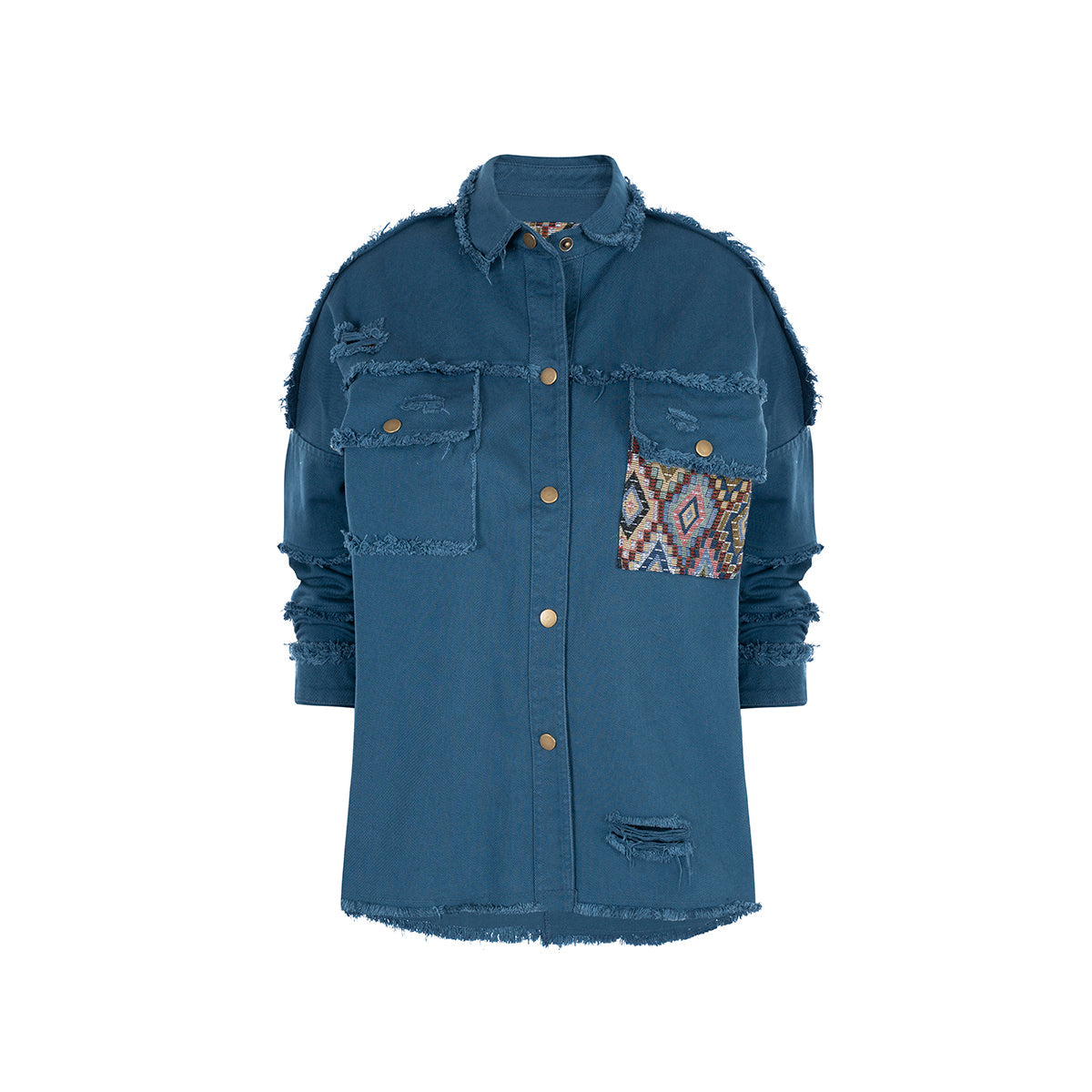 CAMISA OVERSHIRT REGULAR DALLAS AZUL ROMBOS