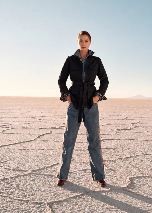 CHAQUETA SAFARI REGULAR SAHARA NEGRO INDIA NEGRO