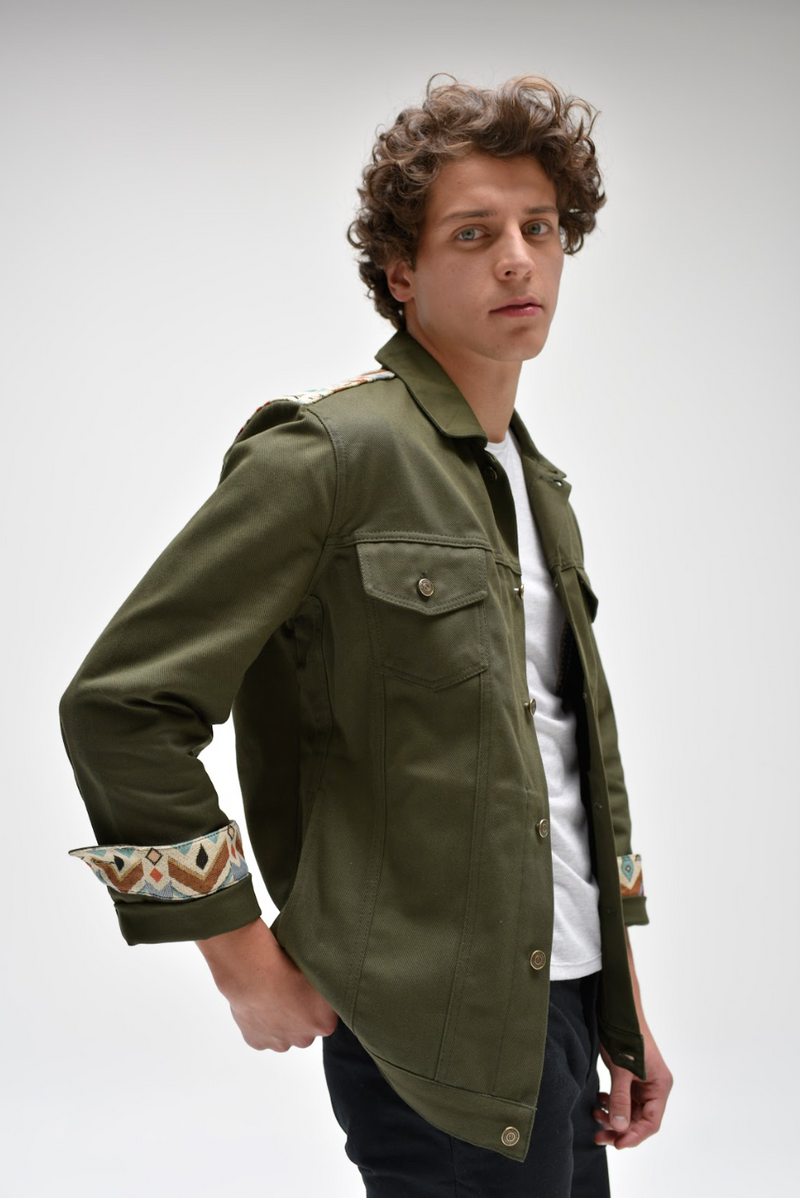 THEO DENIM JACKET GREEN