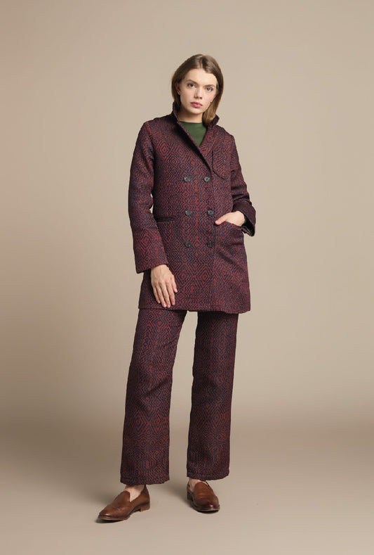 BLAZER CRUZADO REGULAR BILBAO TERRACOTA ROMBOS