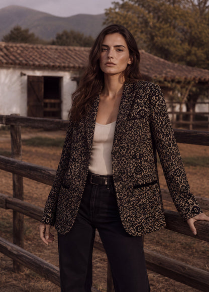 BLAZER SENCILLO REGULAR PETRA INDIA NEGRO