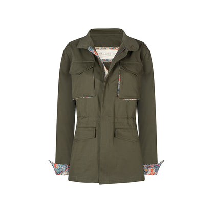 CHAQUETA FIELD REGULAR BRUSELAS VERDE OLIVA ARABESCO AZUL