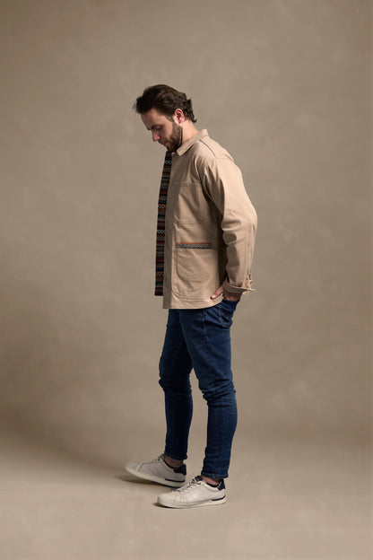 CAMISA OVERSHIRT REGULAR TEXAS CAQUI MULTICOLOR