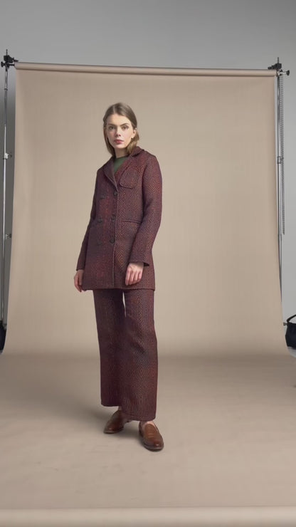 BLAZER CRUZADO REGULAR BILBAO TERRACOTA ROMBOS
