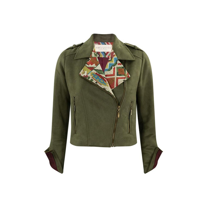 MAIA BIKER JACKET OLIVE GREEN