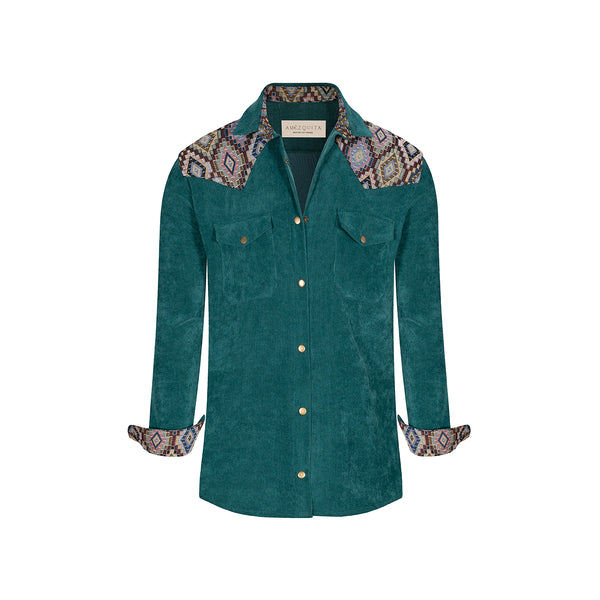 Maki Corduroy Shirt Turquoise