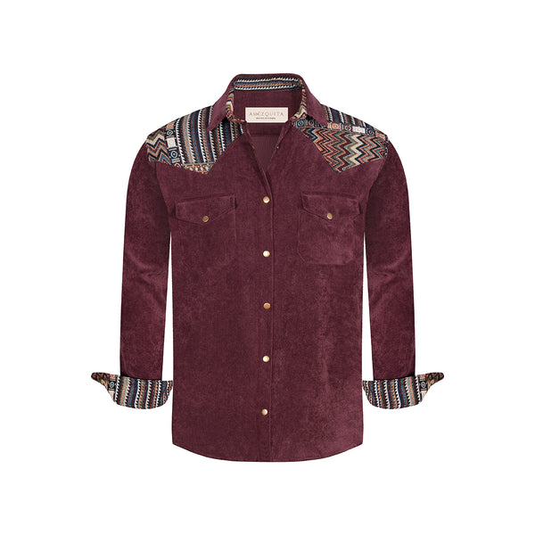Bob Corduroy Men's Shirt Burgundy